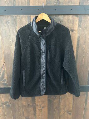 Hyba Black Sherpa Fleece Jacket - Lightweight Warmth Women’s Size XXL